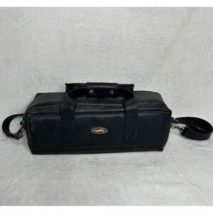 Z Street Leather Long Rectangle Camera Bag Black Shoulder Strap Travel Carry